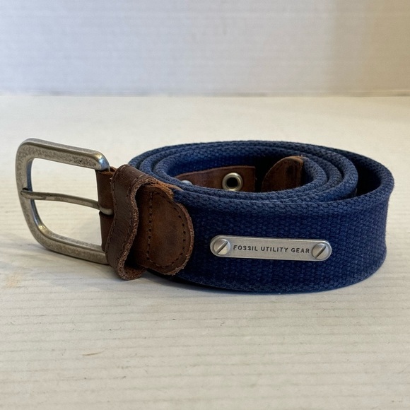Fossil Utility Gear Belt with Leather Trim Blue Casual Men's 32 - Picture 6 of 15